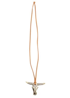Western Cowboy Bull Skull Necklace