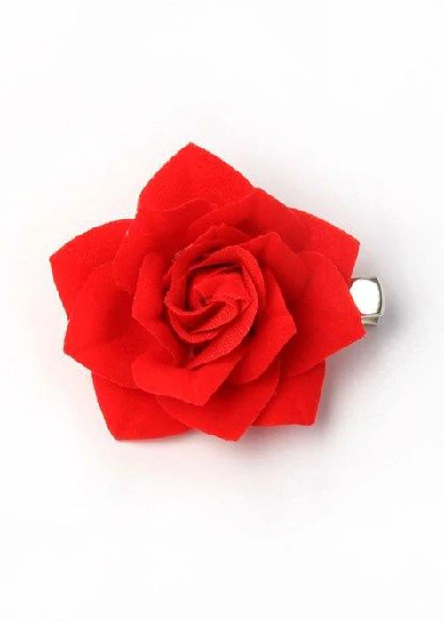 Spanish Red Rose Small Flower Hair Clip 3 Spanish Red Rose Small Flower Hair Clip