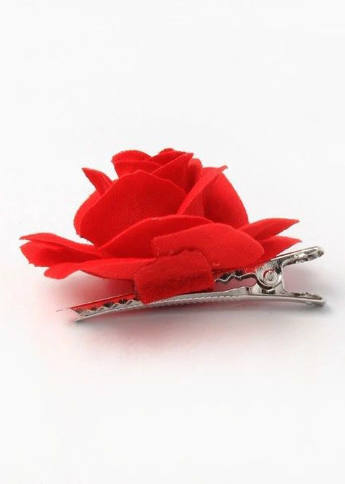 Spanish Red Rose Small Flower Hair Clip 5 Spanish Red Rose Small Flower Hair Clip - Image 3