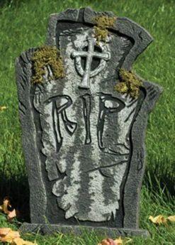Halloween Party Deluxe Prop RIP Tombstone With Moss