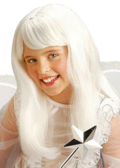 Childrens Christmas Angel Long White Wig