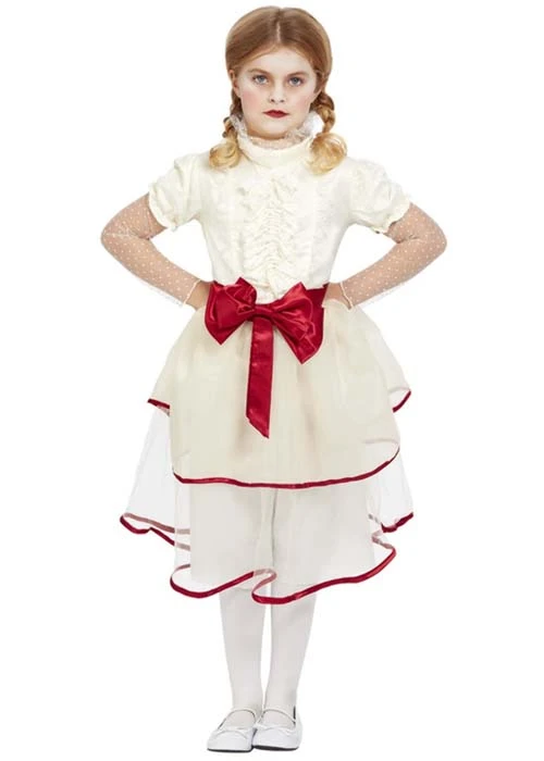Kids Annabelle Style Scary Doll Costume 4 Kids Annabelle Style Scary Doll Costume - Image 2