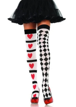 The Queen Of Hearts Harlequin Heart Stockings