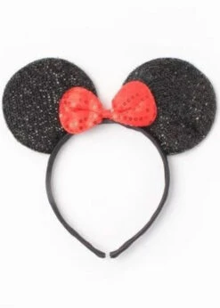 Black And Red Minnie Mouse Style Ears On Headband