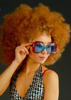 Womens Large Red And Blue 70s Sugar Babe Glasses