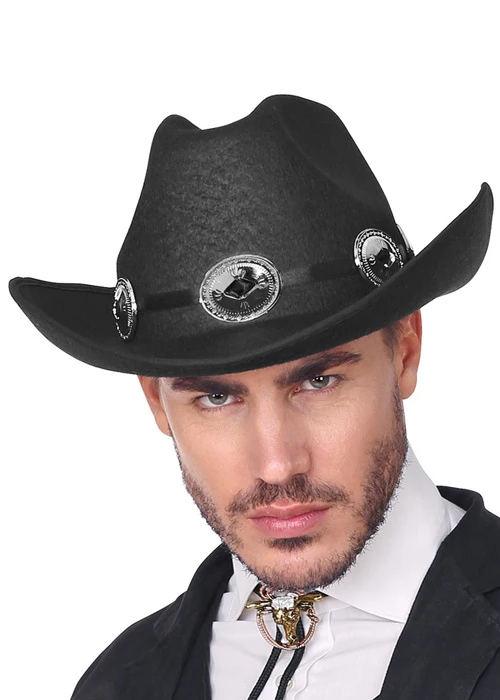 Adult Mens Black Dallas Cowboy Hat With Western Band 3 Adult Mens Black Dallas Cowboy Hat With Western Band