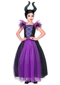 Childrens Deluxe Purple Maleficent Style Costume