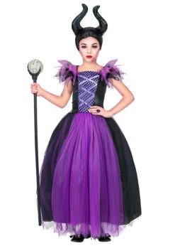 Childrens Deluxe Purple Maleficent Style Costume -Halloween Fans Shop 7024 maleficent costume 02