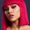 Womens Deluxe Fever Magenta Pink Blunt Bob Lola Wig -Halloween Fans Shop 70285 rs