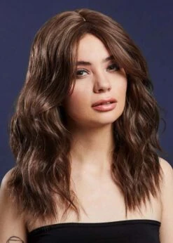 Womens Deluxe Fever Wavy Brown Ashley Wig