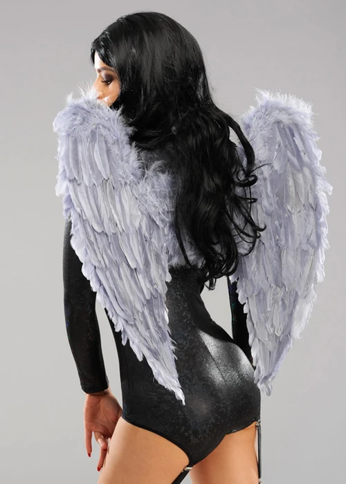 Gothic Grey Fallen Angel Feather Wings 4 Gothic Grey Fallen Angel Feather Wings - Image 2