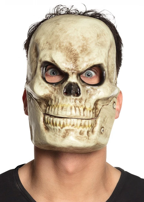 Halloween Plastic Skull Mask With Movable Jaw 3 Halloween Plastic Skull Mask With Movable Jaw