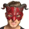 Deluxe Foam Halloween Red Demon Mask With Horns 1 Deluxe Foam Halloween Red Demon Mask With Horns -Halloween Fans Shop 72254 rs