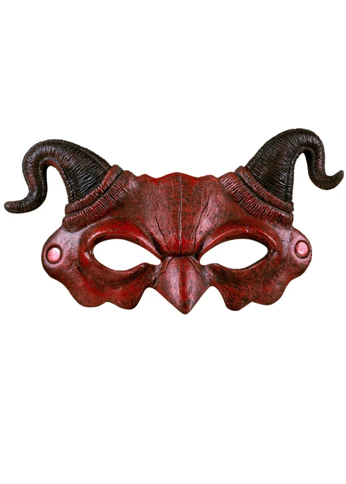 Deluxe Foam Halloween Red Demon Mask With Horns 4 Deluxe Foam Halloween Red Demon Mask With Horns - Image 2