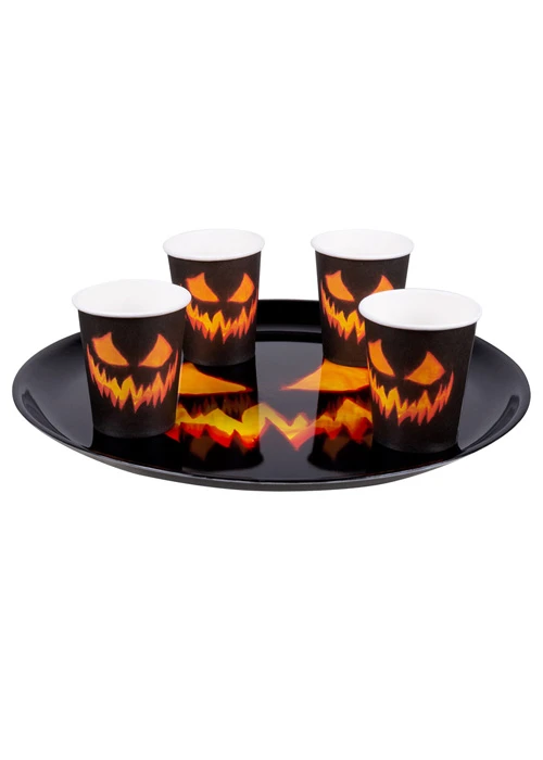 Creepy Pumpkin Halloween Party Tray Thick Plastic Platter 4 Creepy Pumpkin Halloween Party Tray Thick Plastic Platter - Image 2