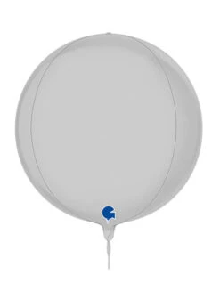 Inflated Satin White Globe Sphere 11 Inch Helium Balloon
