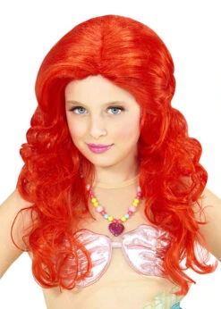 Childrens Little Mermaid Style Long Red Wig