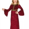 Childrens Burgundy Medieval Lady Costume 2 Childrens Burgundy Medieval Lady Costume -Halloween Fans Shop 81287 medieval princess costume