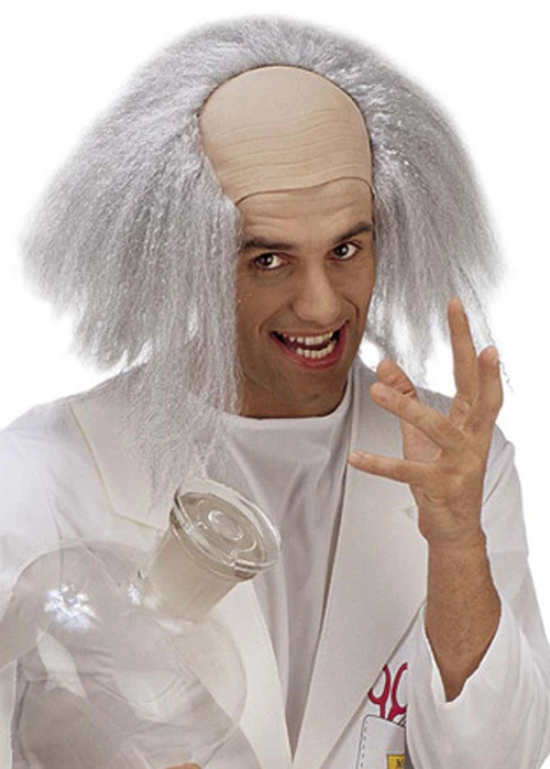 Mens Einstein Headpiece Mad Scientist Bald Head With Grey Hair 3 Mens Einstein Headpiece Mad Scientist Bald Head With Grey Hair