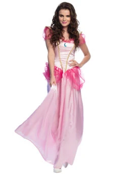 Womens Pink Princess Peach Style Costume