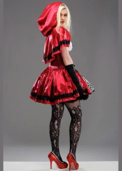 Womens Gothic Dark Red Riding Hood Costume -Halloween Fans Shop 85230 deuxe gothic red riding hood costume 02
