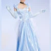 Womens Long Blue Princess Classic Cinderella Costume -Halloween Fans Shop 85518 deluxe long cinderella costume