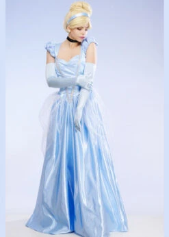Womens Long Blue Princess Classic Cinderella Costume 8 Womens Long Blue Princess Classic Cinderella Costume -Halloween Fans Shop 85518 deluxe long cinderella costume 02