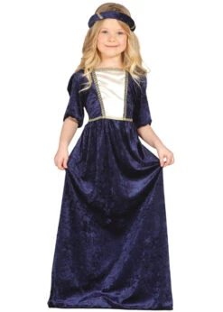 Childrens Blue Medieval Princess Costume