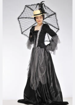 Womens Black And Grey Victorian Lady Costume 9 Womens Black And Grey Victorian Lady Costume -Halloween Fans Shop 85635 womens black victorian lady costume 03