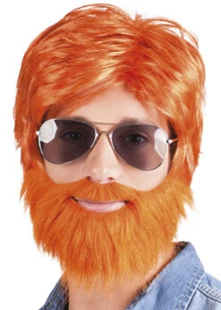Mens Leprechaun Ginger Wig And Beard Set