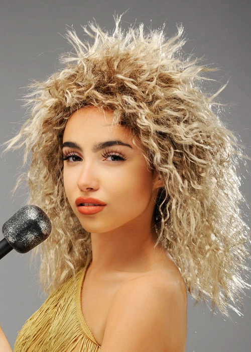 80s Deluxe Tina Turner Style Fancy Dress Wig 3 80s Deluxe Tina Turner Style Fancy Dress Wig