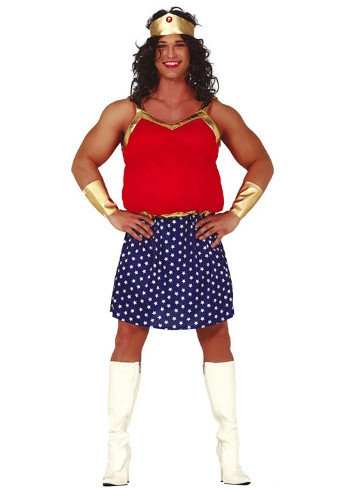 Mens Funny Drag Fat Superhero Costume 3 Mens Funny Drag Fat Superhero Costume