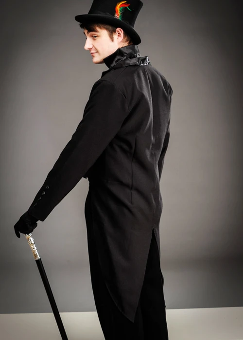Adult Victorian Black Mens Tailcoat Jacket 5 Adult Victorian Black Mens Tailcoat Jacket - Image 3