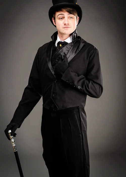 Adult Victorian Black Mens Tailcoat Jacket 6 Adult Victorian Black Mens Tailcoat Jacket - Image 4