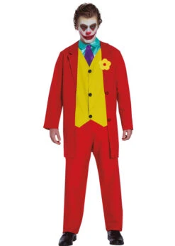 Mens Red The Joker Movie Style Costume