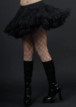 80s Plus Size Black Layered Tulle Petticoat