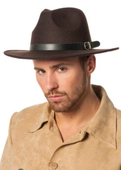 Deluxe Indiana Jones Style Brown Fedora Hat
