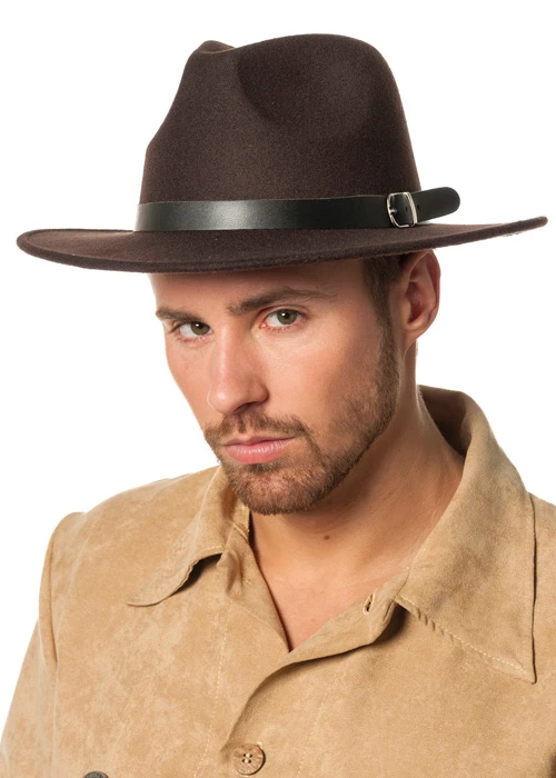 Deluxe Indiana Jones Style Brown Fedora Hat 3 Deluxe Indiana Jones Style Brown Fedora Hat