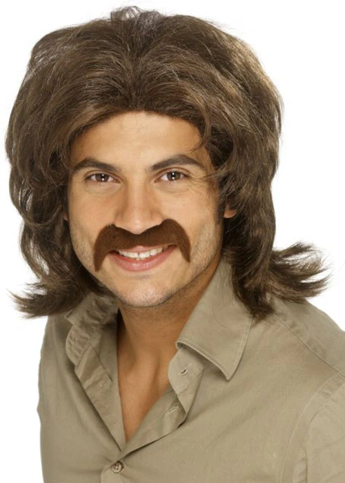 Mens Brown 1970s Shaggy Wig 3 Mens Brown 1970s Shaggy Wig