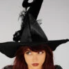 Womens Deluxe Fancy Black Witch Hat 2 Womens Deluxe Fancy Black Witch Hat -Halloween Fans Shop 96962 deluxe fancy witch hat