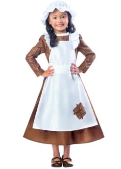 Childrens Brown Victorian Girl Costume
