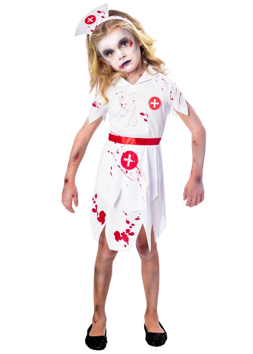 Kids Size Halloween Zombie Nurse Costume 3 Kids Size Halloween Zombie Nurse Costume