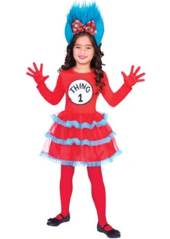 Childrens Dr Seuss Thing One And Thing 2 Girls Costume