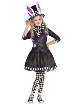 Childrens Dark Mad Hatter Girl Costume