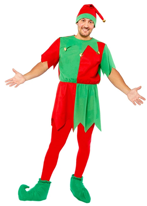 Adult Size Mens Christmas Elf Costume 3 Adult Size Mens Christmas Elf Costume