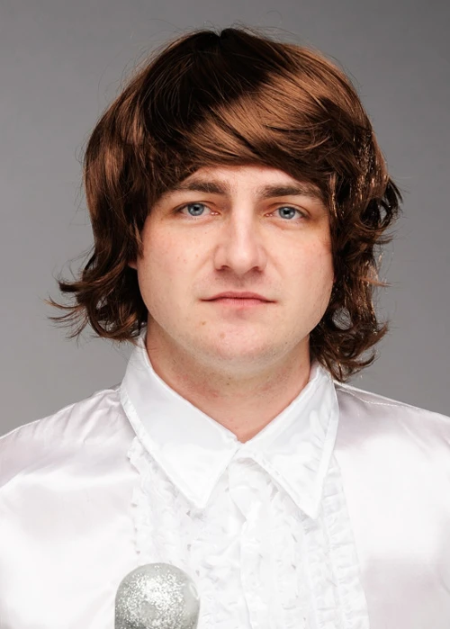 Mens Brown Abba Style Benny Wig 4 Mens Brown Abba Style Benny Wig - Image 2