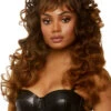 Womens Leg Avenue Long Curly Brown Wispy Bang Wig 1 Womens Leg Avenue Long Curly Brown Wispy Bang Wig -Halloween Fans Shop A2856 BROWN rs