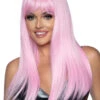 Womens Pastel Pink Leg Avenue Long Bang Wig 2 Womens Pastel Pink Leg Avenue Long Bang Wig -Halloween Fans Shop A2881 pink rs