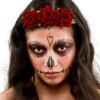 Day Of The Dead Sugar Skull Dark Red Rose Flower Headband -Halloween Fans Shop AC 9058 rs