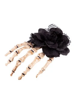 Halloween Gothic Black Rose Hair Clip With Skeleton Hand 7 Halloween Gothic Black Rose Hair Clip With Skeleton Hand -Halloween Fans Shop AC 9059 rs 02